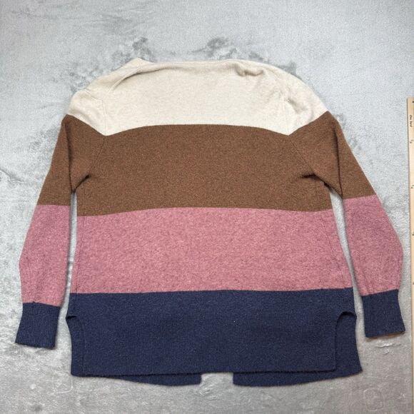 Madewell Kent Cardigan Women's Large Multicolor Striped Wool Blend - Picture 2 of 8